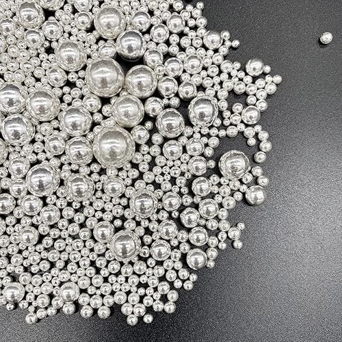 Miniatura 2 de Weraru Gránulos comestibles de azúcar con perlas plateadas, tamaño mezclado, para hornear, decoraciones comestibles para pasteles, decoración de