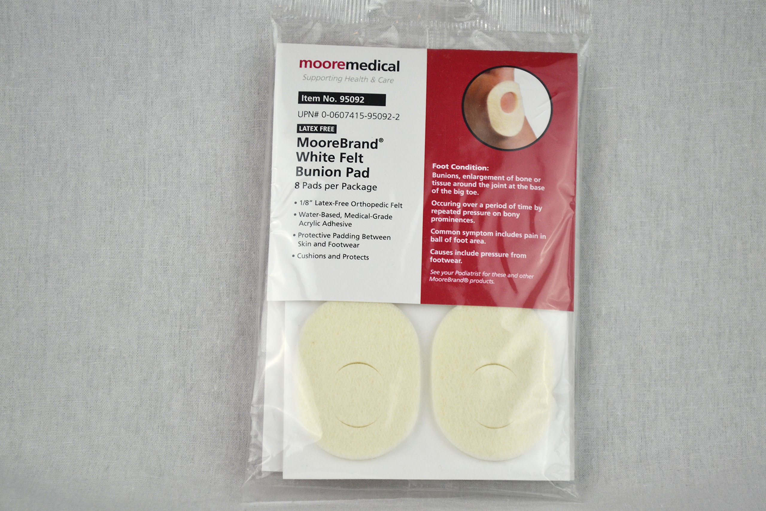 Mckesson Felt Pedi-Pads Bunion Pad with Adhesive 104 1/8 by Moore Medical