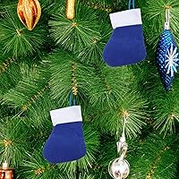 Vista 5 de LOGOFUN 8 piezas de cubiertos de Navidad para calcetines de Navidad, cubiertos de cena, decoración de fiesta (azul)