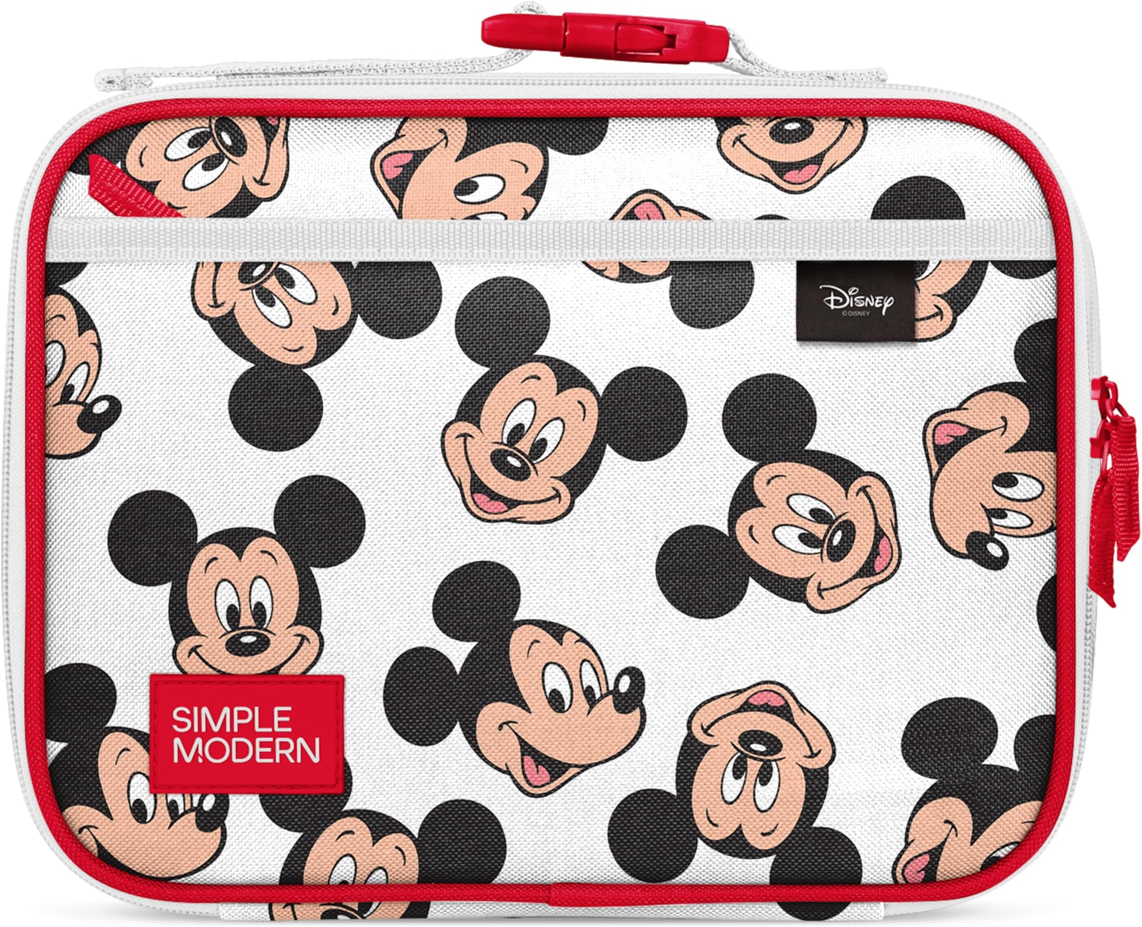 Disney Kids Lunch Box for School | Reusable Insulated Lunch Bag for Toddler, Girl, and Boy | Meal Containers with Exterior & Interior Pockets | Hadley Collection | Mickey Mouse Fun