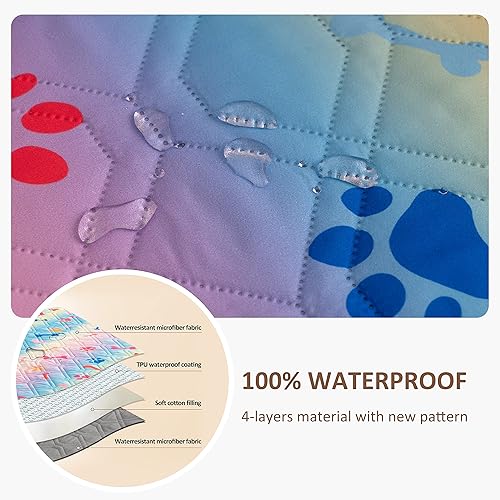 Miniatura 5 de Fundas impermeables para cama de perro para protección de sofá, manta protectora de muebles para mascotas (82 x 102 pulgadas, beige y arena)