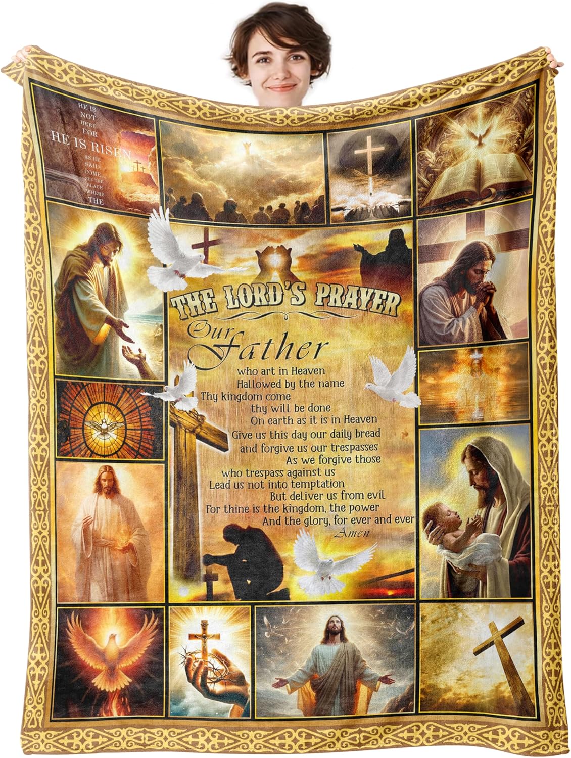 Cardinal Blanket Red Bird Throw Blanket Verse Healing Inspirational Prayer Catholic Gifts for Women Men Scripture Spiritual Flannel Throws for Home Decor (Northern Cardinal, 80"X60")