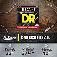 Vista 7 de DR Strings HI-BEAMS – Cuerdas de bajo de acero inoxidable de 5 cuerdas, 45-125, núcleo redondo (MR5-45)