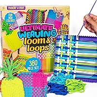 Made By Me Ultimate Weaving Loom Kit: 378 Loops, 9 Colors, Makes 25 Projects - Kids DIY Potholder Weaver Ages 5+