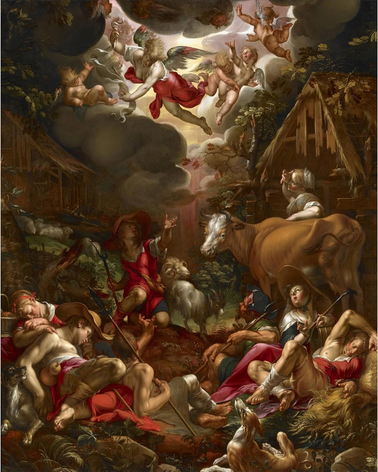 ArtDirect Annunciation To The Shepherds Unframed Art Print Giclee Poster by Joachim Wtewael - Ready for Framing with Customization Sizes 8x10, 11x14, 16x20, 24x30, 36x45 and 48x60 inches