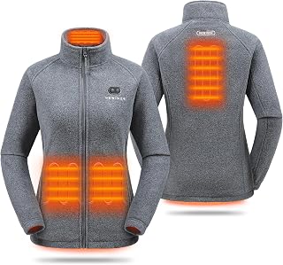 HEWINZE Beheizte Fleecejacke für Unisex – elektrische Dual-Control-Heiz-Wärmejacke mit 7,4V Akku