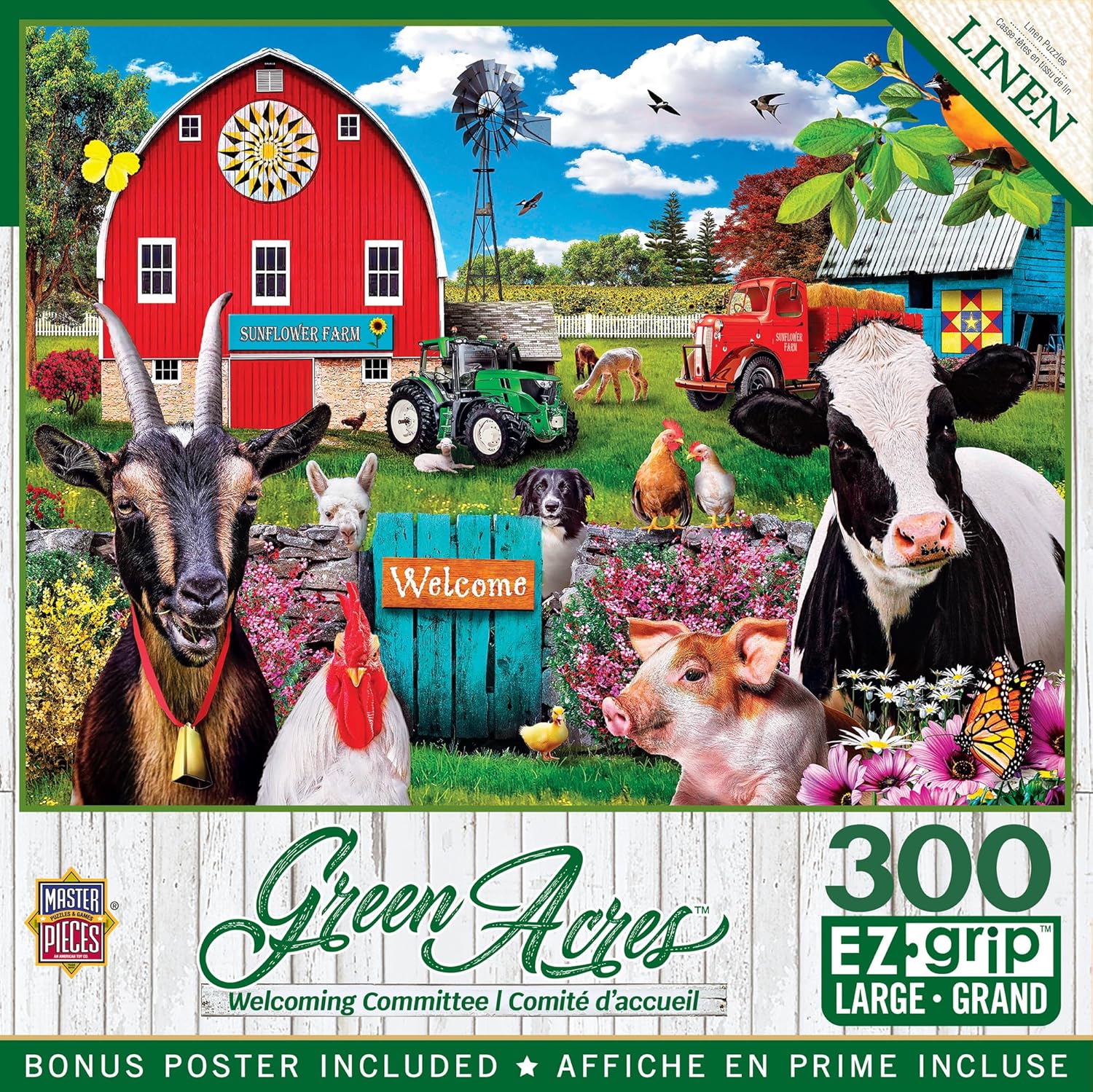 MasterPieces - 300 Piece Jigsaw Puzzle, Large EZ Grip Shapes, Welcoming Committee, Fun for Adults, Seniors, Family, Kids, Matte Finish, 18" x24