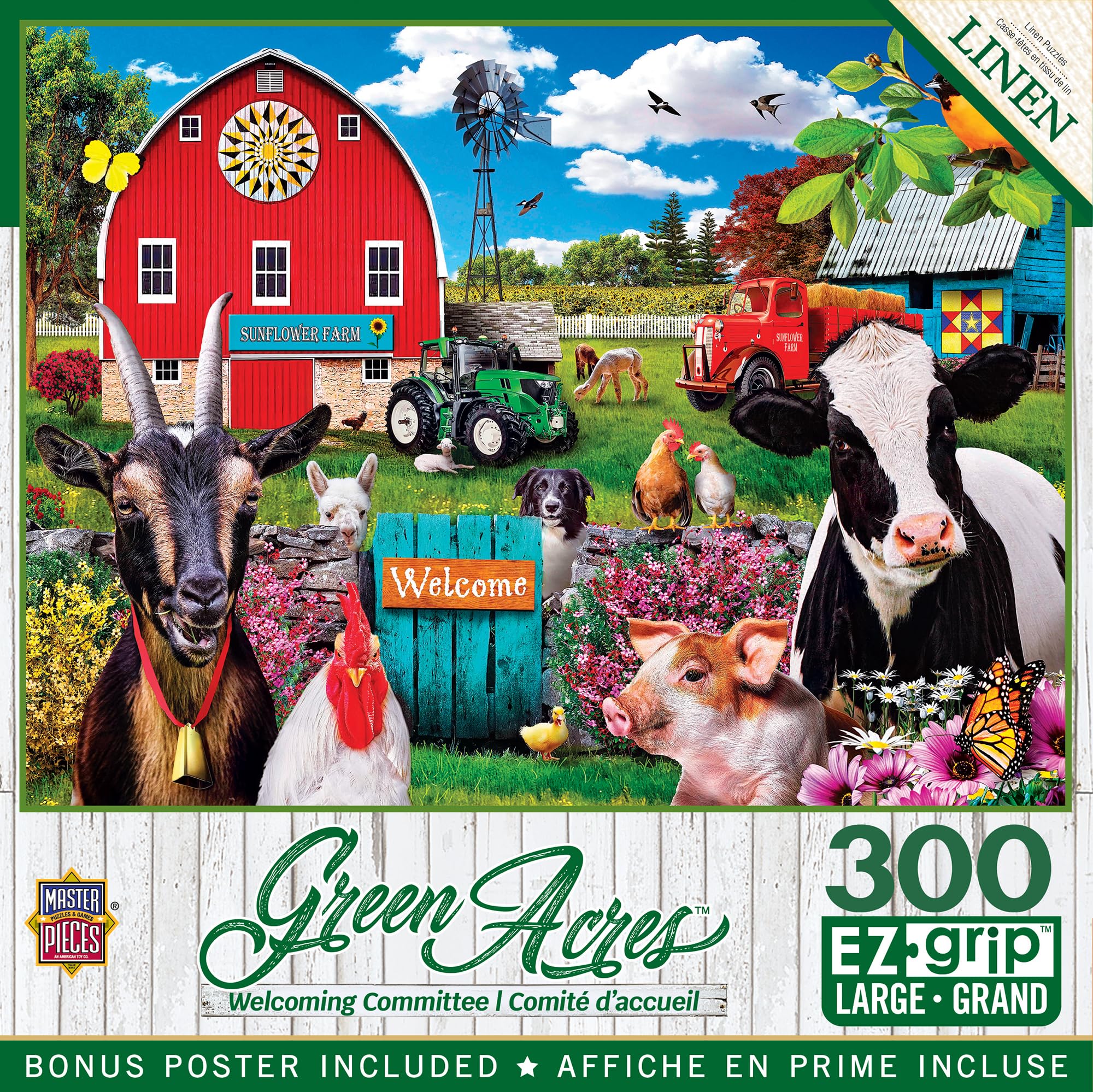 MasterPieces - 300 Piece Jigsaw Puzzle, Large EZ Grip Shapes, Welcoming Committee, Fun for Adults, Seniors, Family, Kids, Matte Finish, 18" x24
