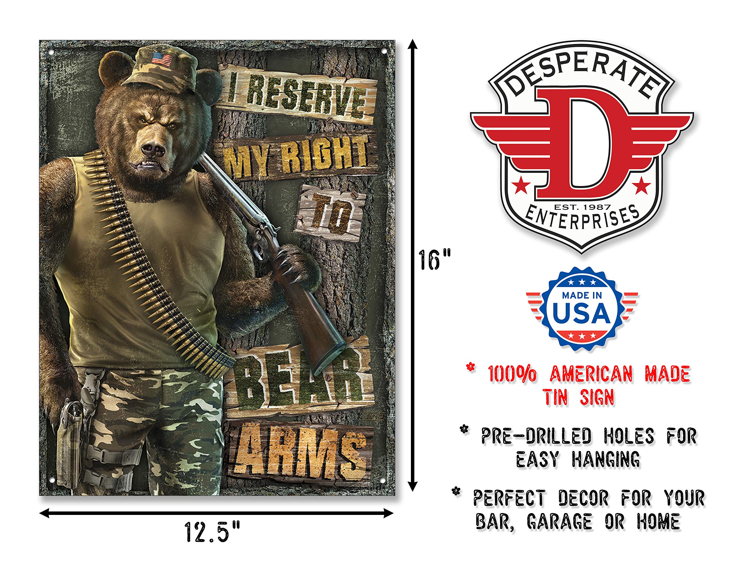 Desperate Enterprises Metal to Right Bear Arms