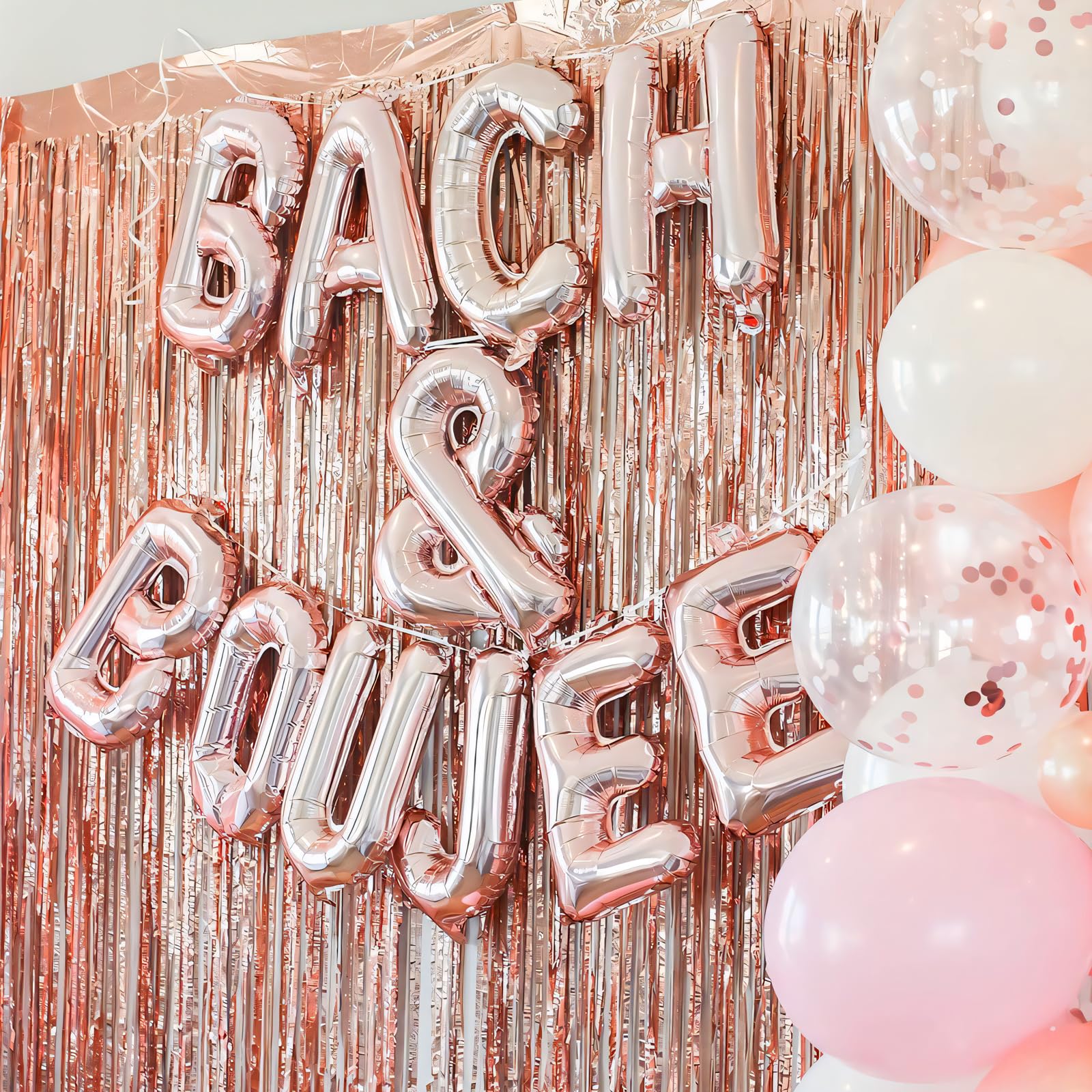 2 Rideaux Métallique Rosegold Brillant Tinsel （1×2m）, décoration en Feuille de Paillettes pour Le Nouvel an, fête de Marriage, Decoration Anniversaire Rideaux à Franges en Aluminium