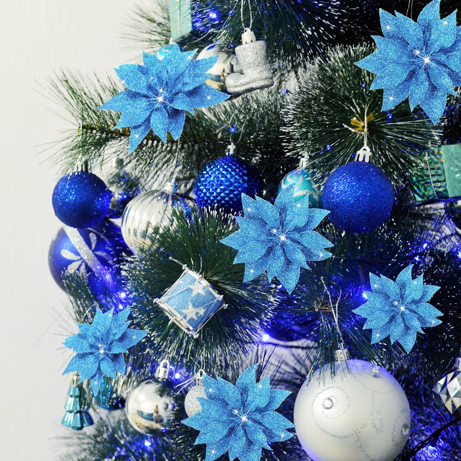 Chunyin 24 Pcs Christmas Poinsettias Artificial Flowers - Image 4