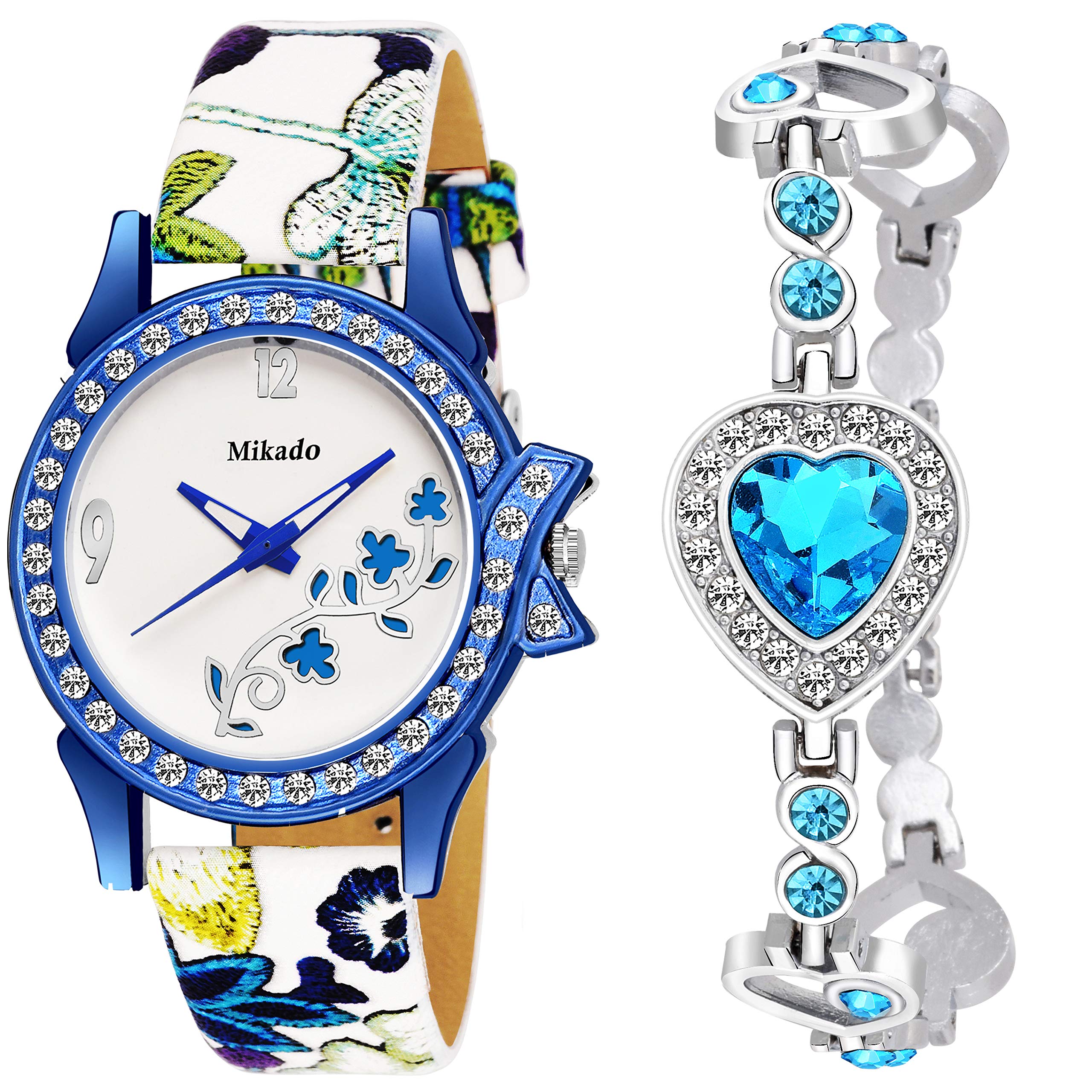 Mikado Womens Leaf Design Artistic Combo Analog Watch - turquoise (B07T2BG5QS) Amazon Price History, Amazon Price Tracker