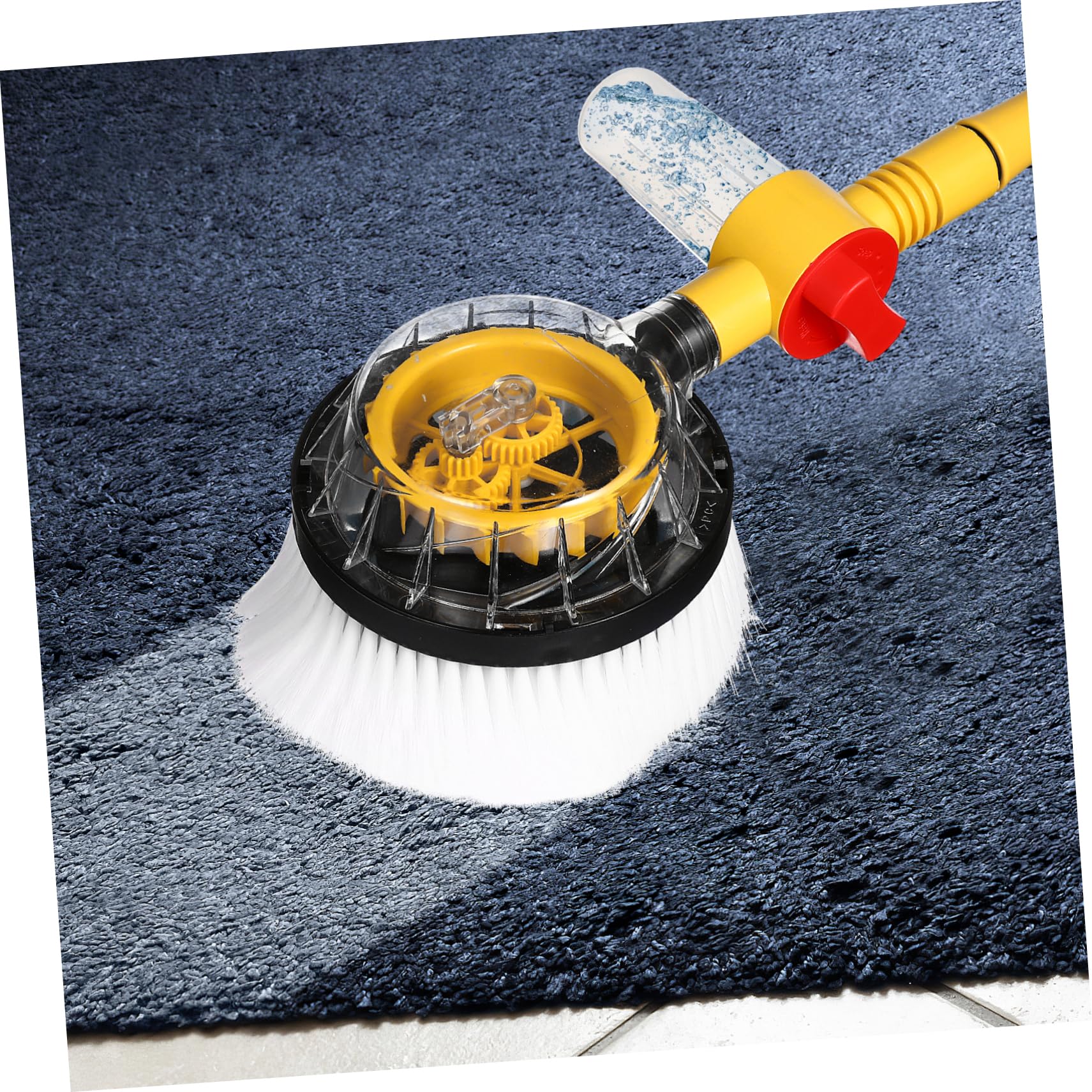 ULTECHNOVO Brosse de Nettoyage Forte Absorption d'eau pour Voiture Rotative Automatique avec Manche Long en Chenille et PP Supporte Pulvérisation et Nettoyage, pour Lavage de Voiture