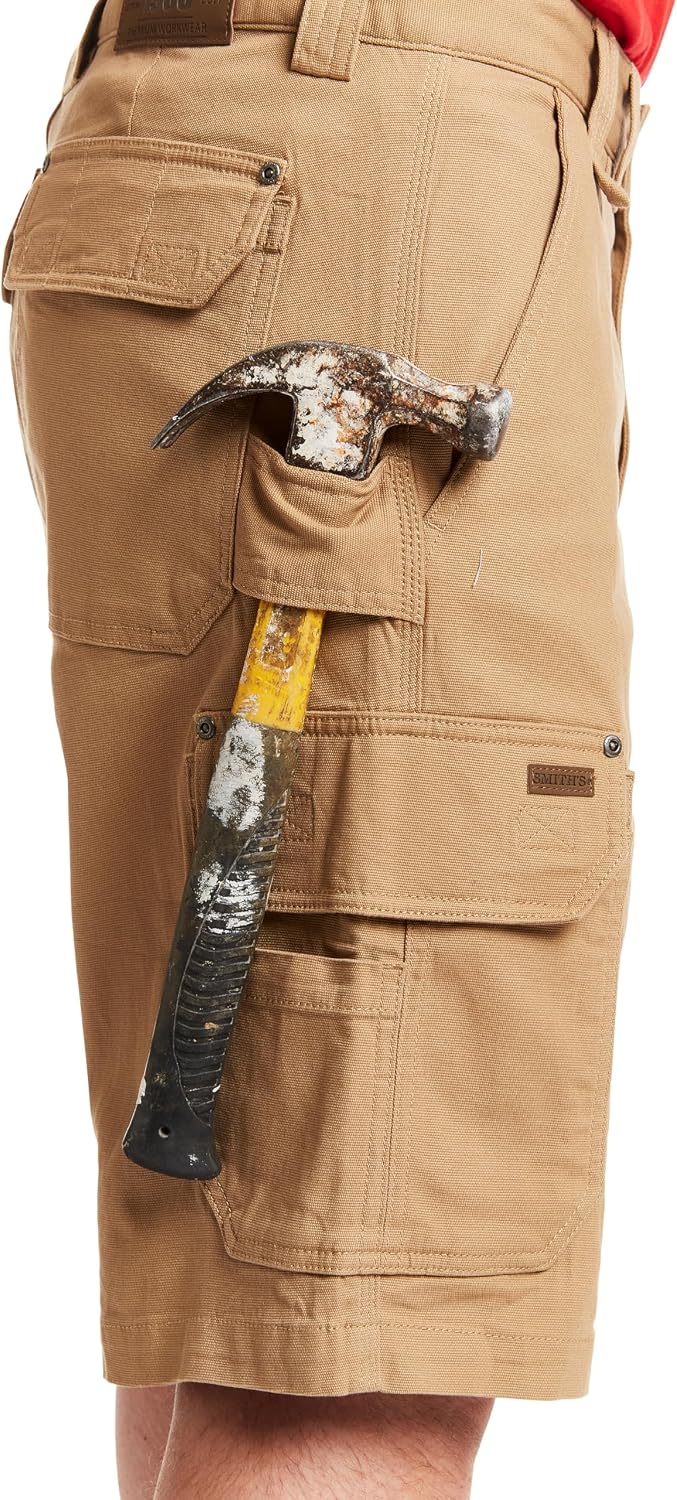 Smith's Workwear Men's Big Men's Stretch Duck Canvas Cargo Work Short
