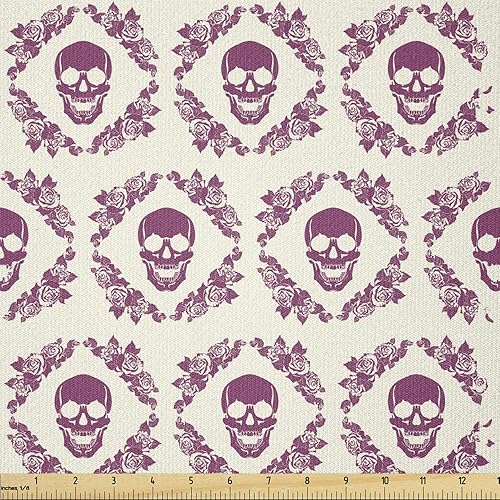 Miniatura 29 de Ambesonne The Yard, tela de jirafa estilo de dibujos animados que caminan entre árboles pequeños sobre fondo grunge, tema de sabana, tela de punto