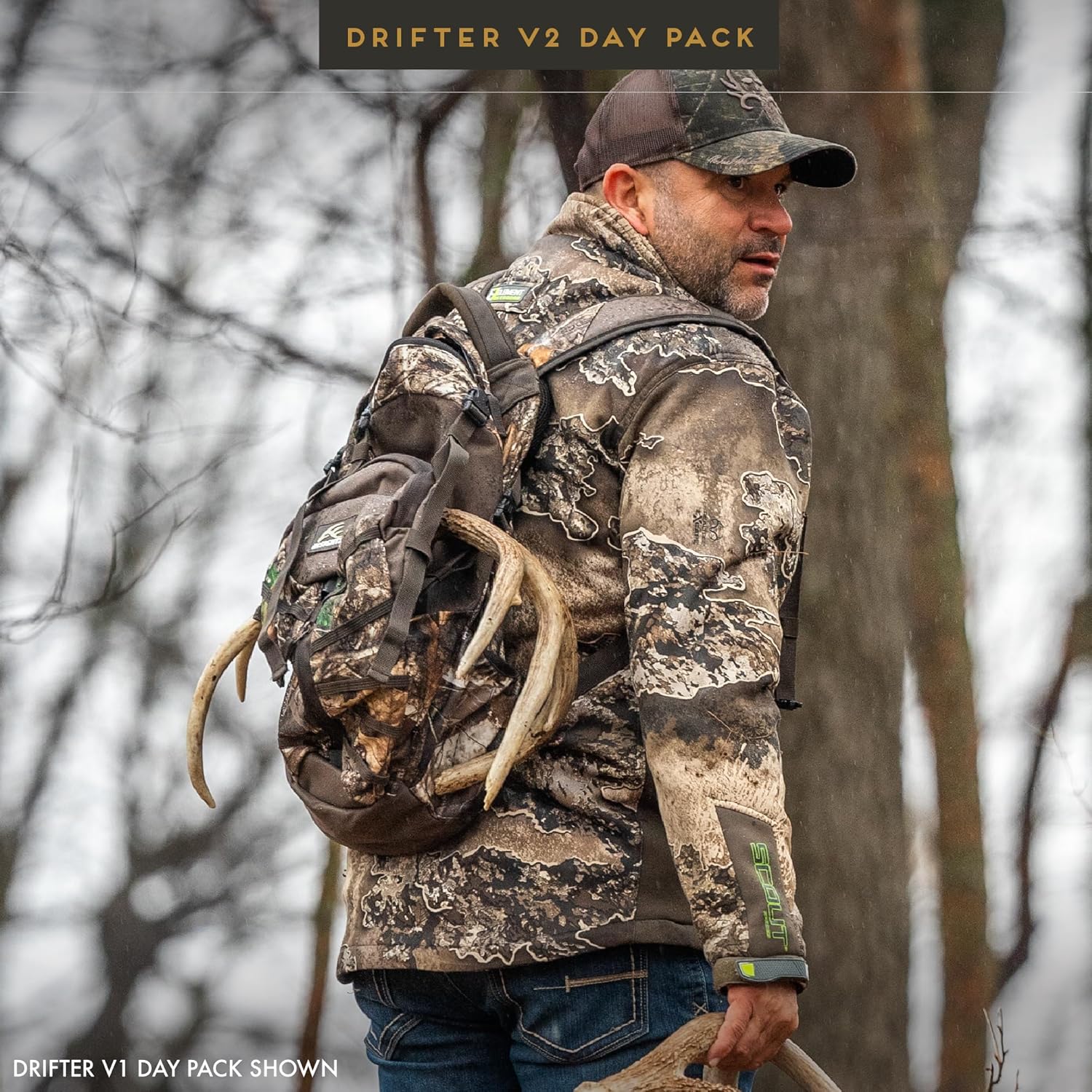 Insights Hunting by frogg toggs The V2 Drifter Backpack, Lightweight Camouflaged Day Pack holds Decoy, two H20 Bottles, MO Bottomland - Image 7