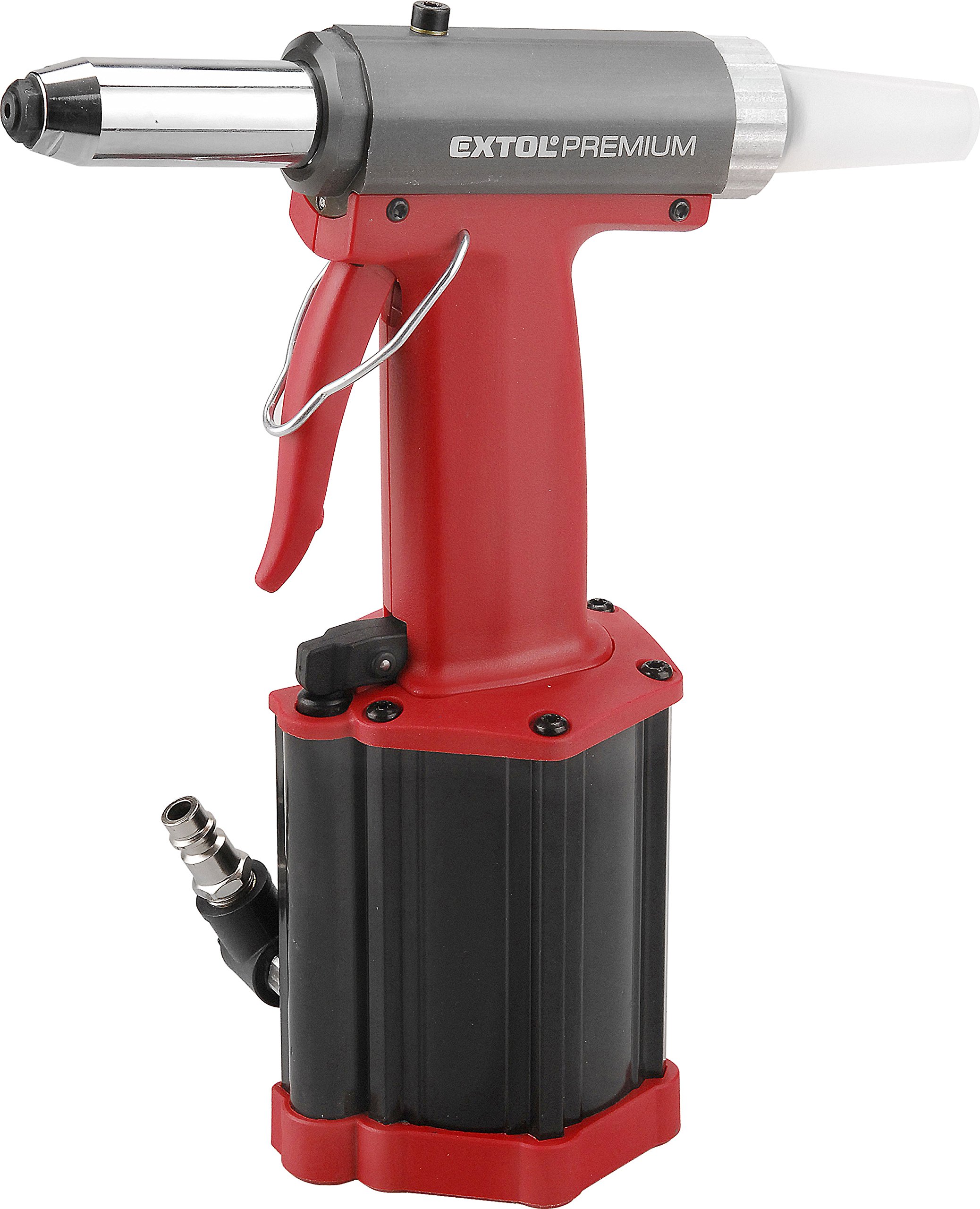 Pistola remachadora de aire comprimido AR 740 para remaches con brazo ölkühlung y conector Válvula, 2,4 – 4,8 mm, 1 pieza, rojo, 8865070