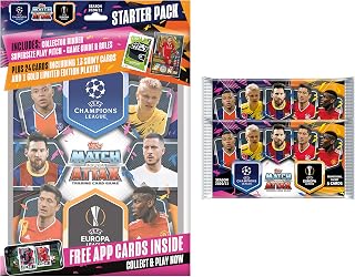 Match Attax 2020-21 Topps Champions League Cards - Starter Pack + 2 Bonus Promo Packs (Album, 37 Cards + LE Gold Firminho Card)