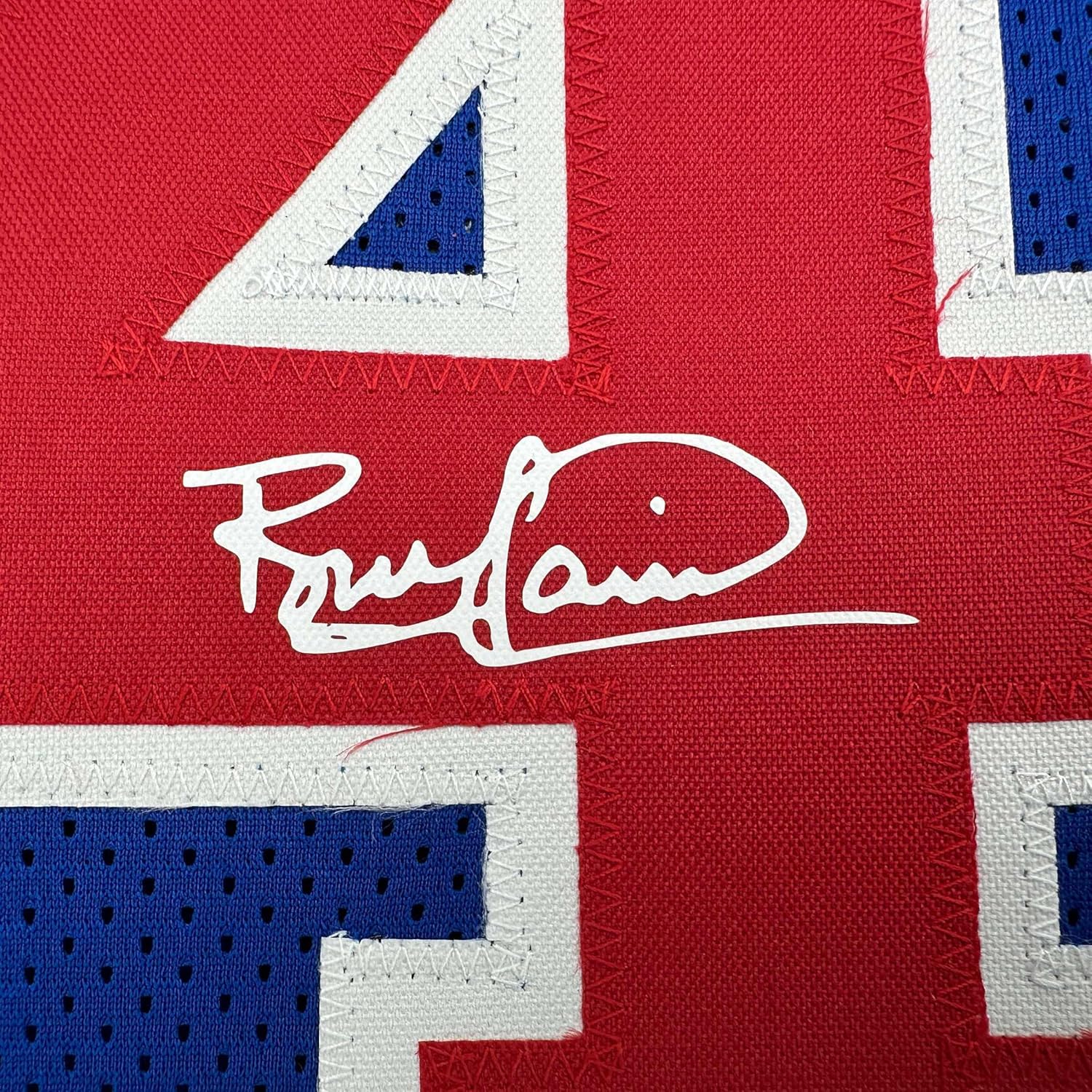 Facsimile Autographed Bill Laimbeer Detroit Blue Reprint Laser Auto Basketball Jersey Size Men's XL - Image 2