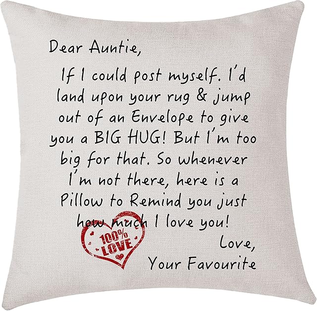 Auntie Aunt Cushion Cover Auntie Aunt Gifts from Niece/Nephew Birthday Mother's Day Thanksgiving for Auntie (Auntie)