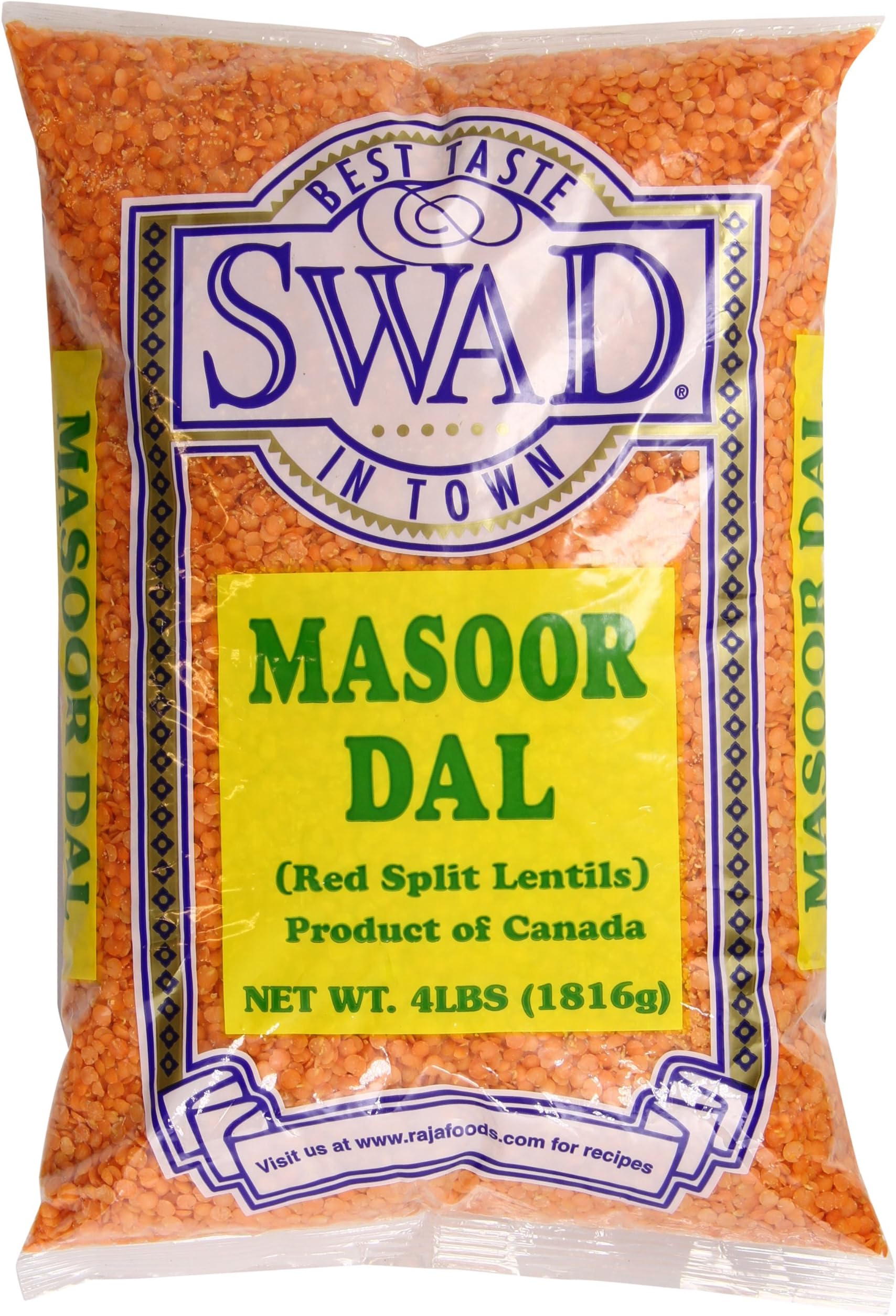 Spicy World Masoor Dal 4 Pound Bag Split Red Lentils Dry