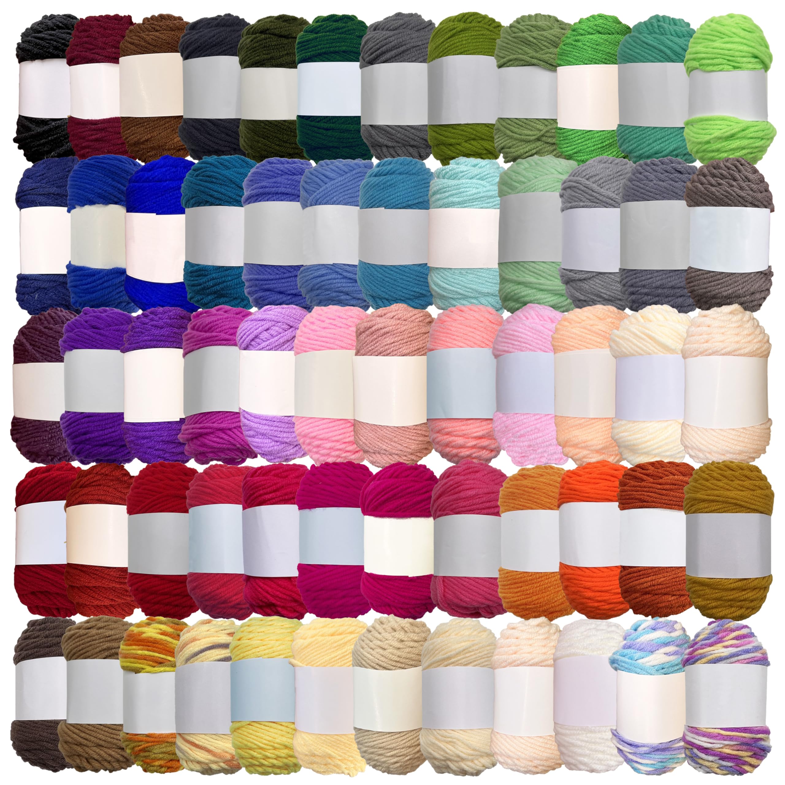 60 Colore Cotone per Uncinetto Filo Filato Crochet Yarn, 60 x 15g Filato Acrilica Lana di Cotone Colorata per Uncinetto Maglieria Crochet Artigianato Fai da Te