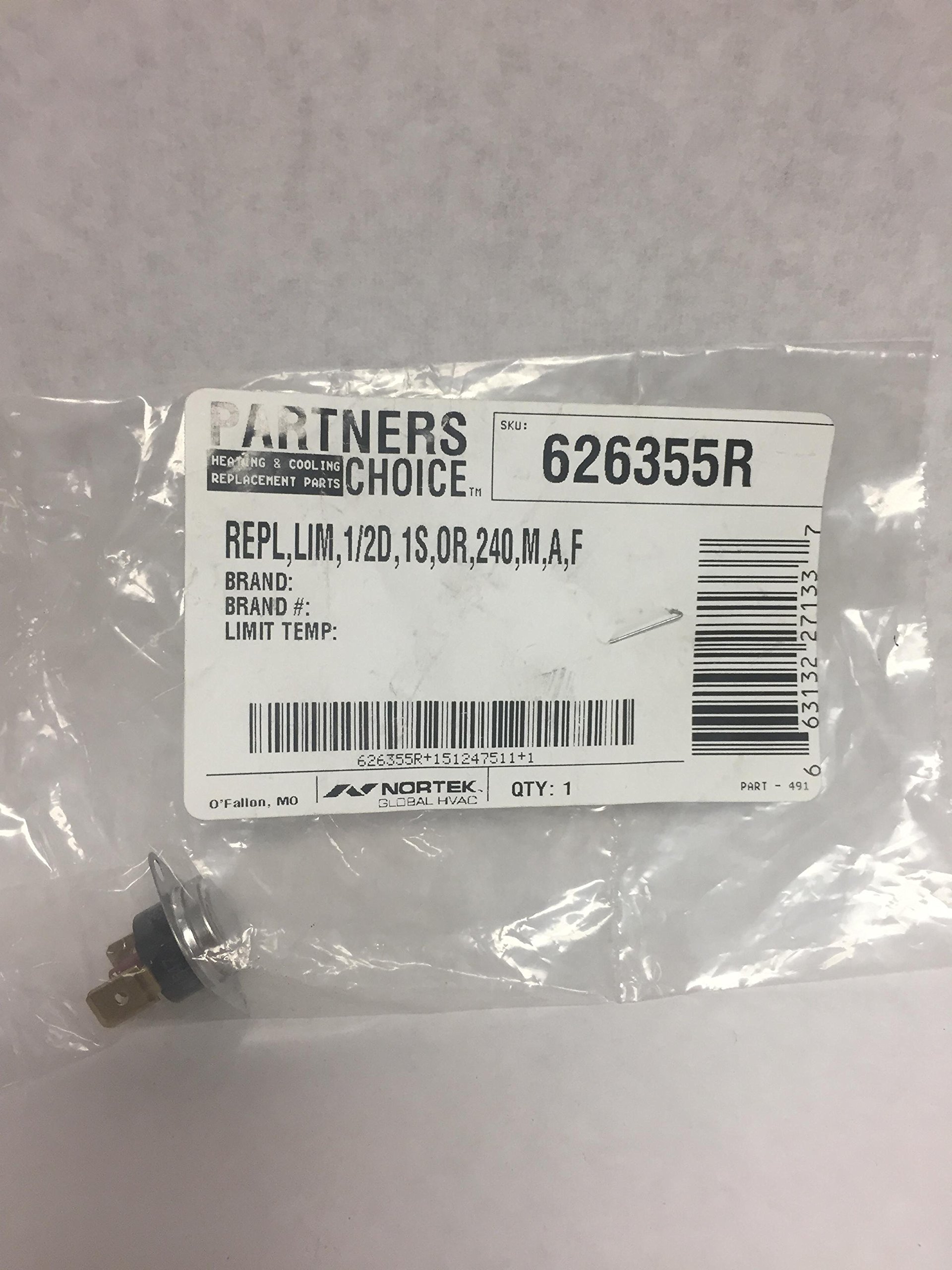 Nordyne 626355R 240f Limit Switch