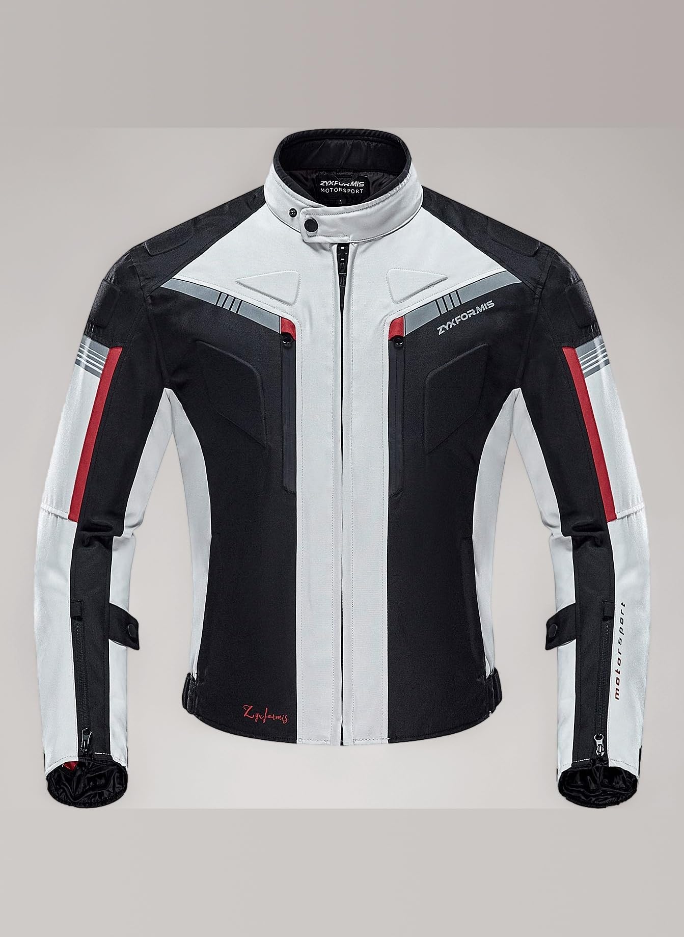Mens Motorcycle Jacket, Water-Resistant Windproof Motorbike Riding Jackets with Armoured Shoulder & Elbow Protectors for Summer Winter