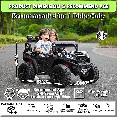 Miniatura 2 de sopbost - Vehículo utilitario de juguete de 12 V 10 AH 4 x 4 para niños 2 WD4 WD conmutable con control remoto eléctrico todoterreno con llave 4