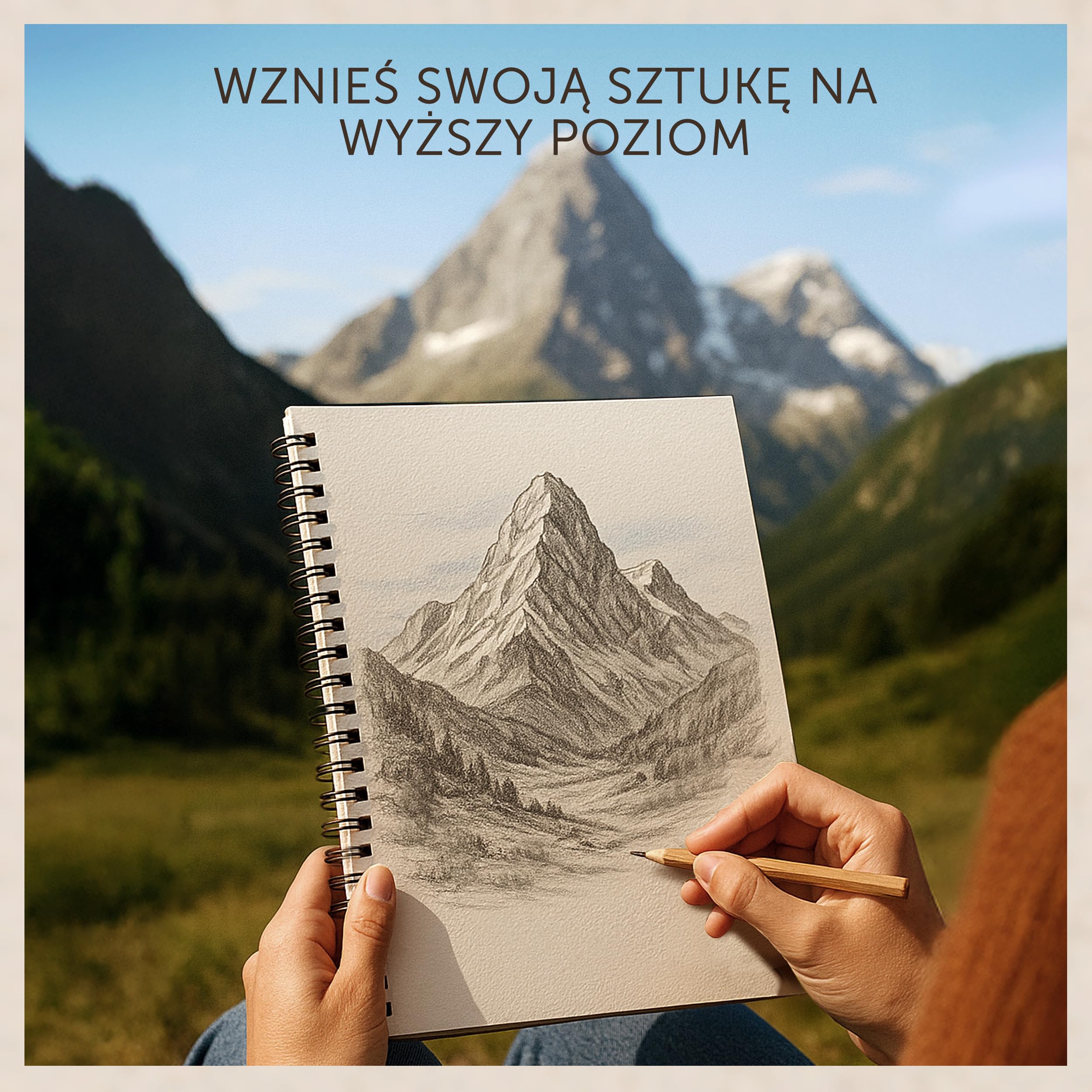 Szkicownik A4 dla artystów – Twarda oprawa – Bardzo gruby papier 200 g/m² – Duży blok do rysowania, książka spiralna dla dzieci – Notes do szkicowania, 40 arkuszy / 80 stron