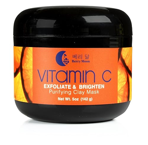 Berry Moon Mascarilla de arcilla de vitamina C antienvejecimiento para pieles ásperas, poros obstruidos, arrugas, manchas oscuras. Con ácido
