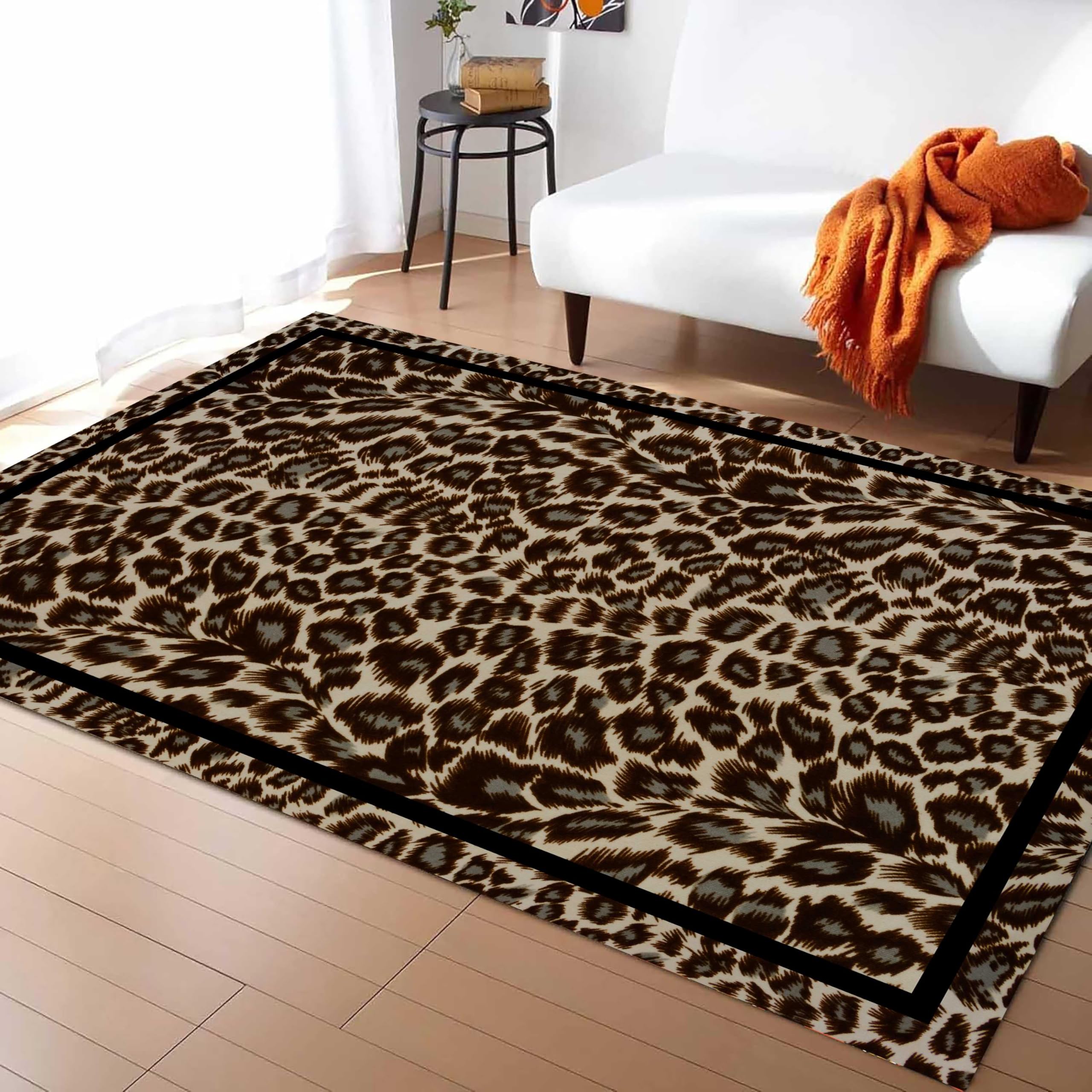 Amazon.com: Leopard Area Rug, 3x5ft Black Brown Wild Animal