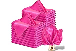 Aormenzy Hot Pink Silky Satin Napkins for a Lavish Party Ambiance
