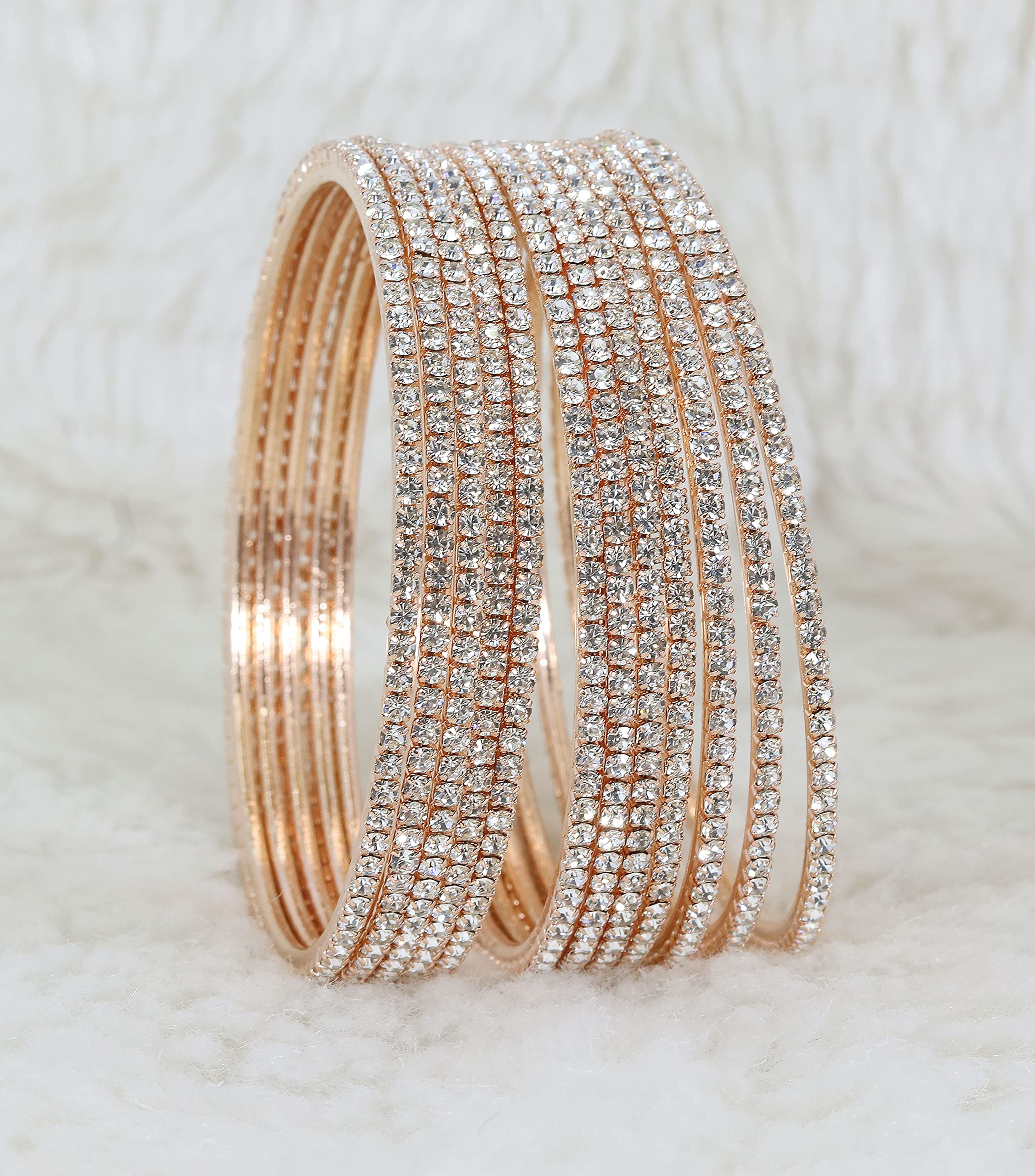 Zircon Studded Bangle Set, Pack Of 12