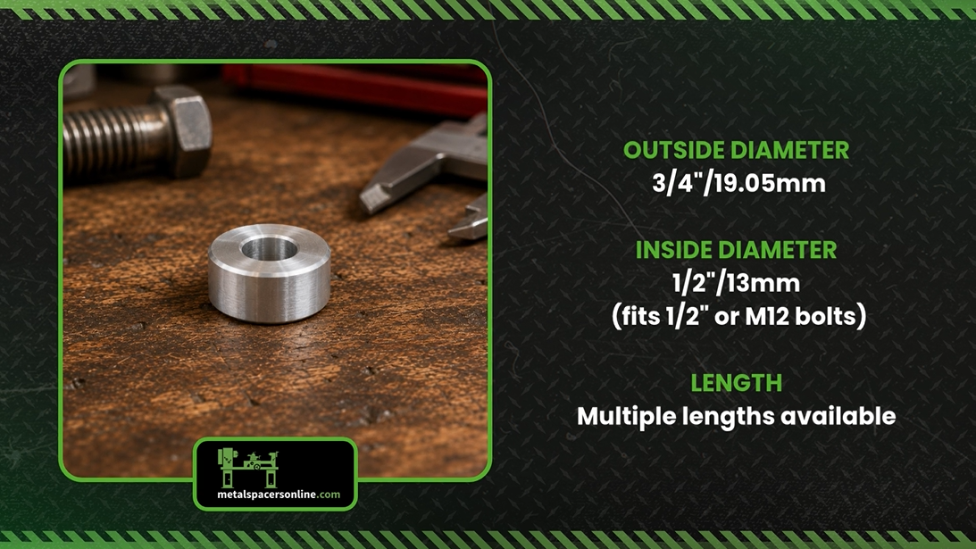Aluminum Spacer 1 OD x 1/2 ID x Choose Your Length, Round Spacer Unthreaded