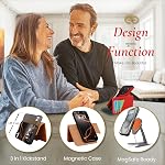Dreem Wallet Case for iPhone 16 Pro, Revolutionary Vert/Hor Phone Stand, Magnetic Detachable Vegan Leather Flip Cover RFID Blocking Card Holder, MagSafe-Fit, Gift Box [Fibonacci: Caramel]
