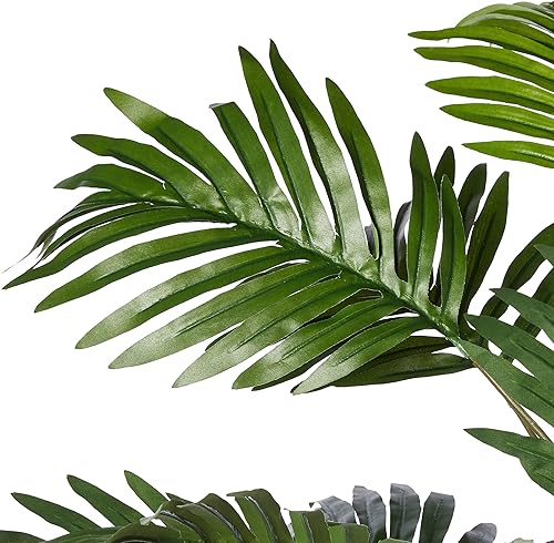 Miniatura 7 de Nearly Natural Planta de seda de palma areca con florero de bambú