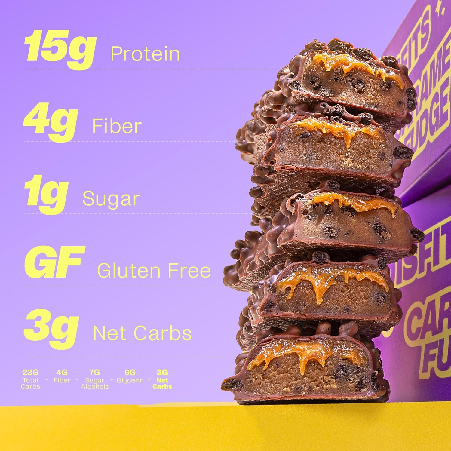 Misfits Vegan Protein Bars - Caramel Fudge & Mint Choc Chip Bundle - 24 pack
