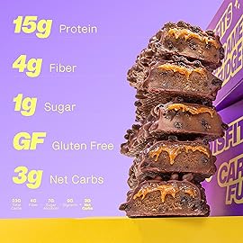 Misfits Vegan Protein Bars - Sweet Caramel Fudge | Nutrition Bars - 15g Protein, 1g Sugar, Plant-based, Low Carb, Non-GMO, Gluten Free Snacks | Pack of 12