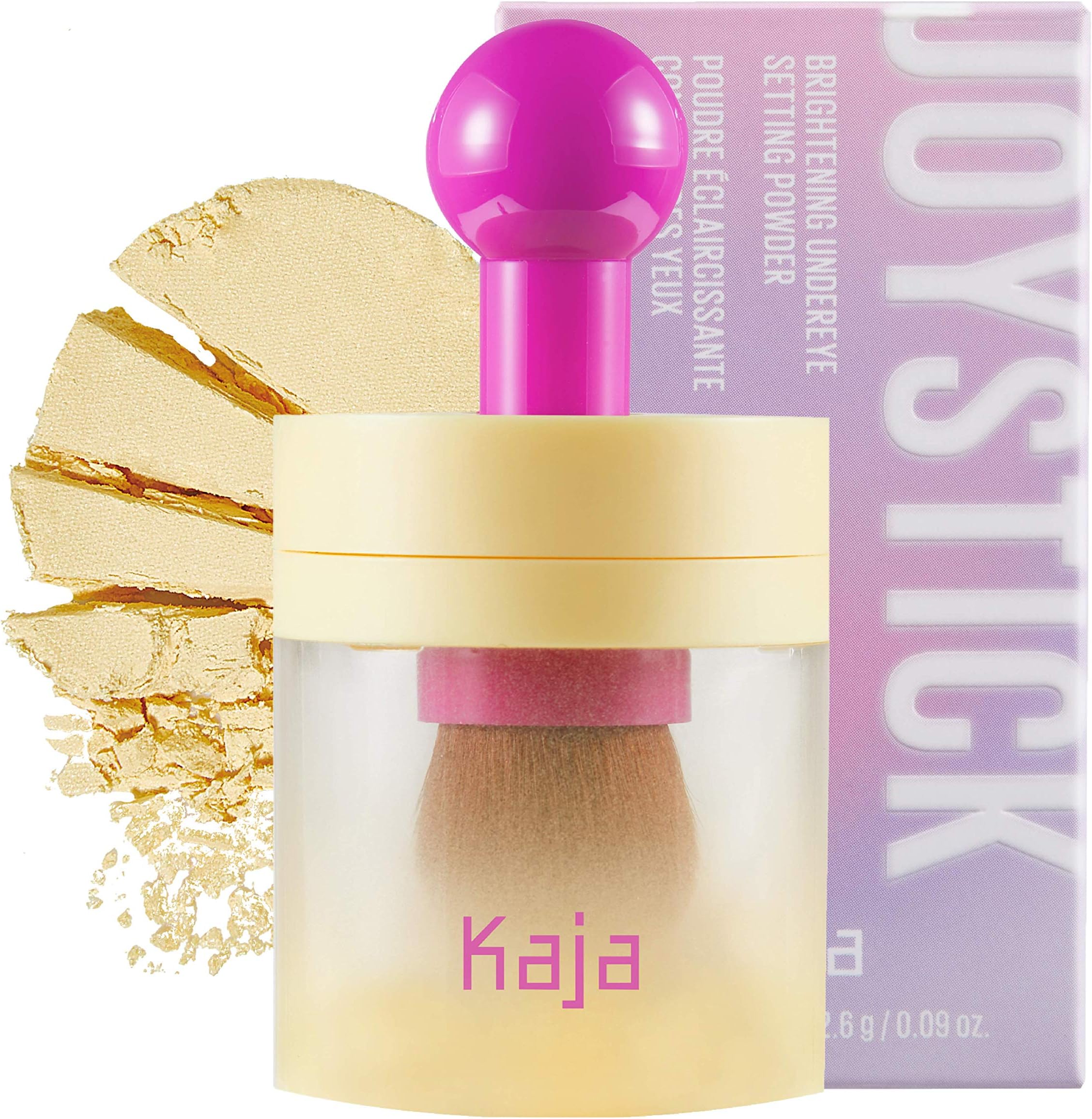 Kaja Under Eye Setting Powder - Joystick | 2 Shades, Tone Up, Loose Powder, Matte Finish, 01 Bonus Banana, 0.09 Oz