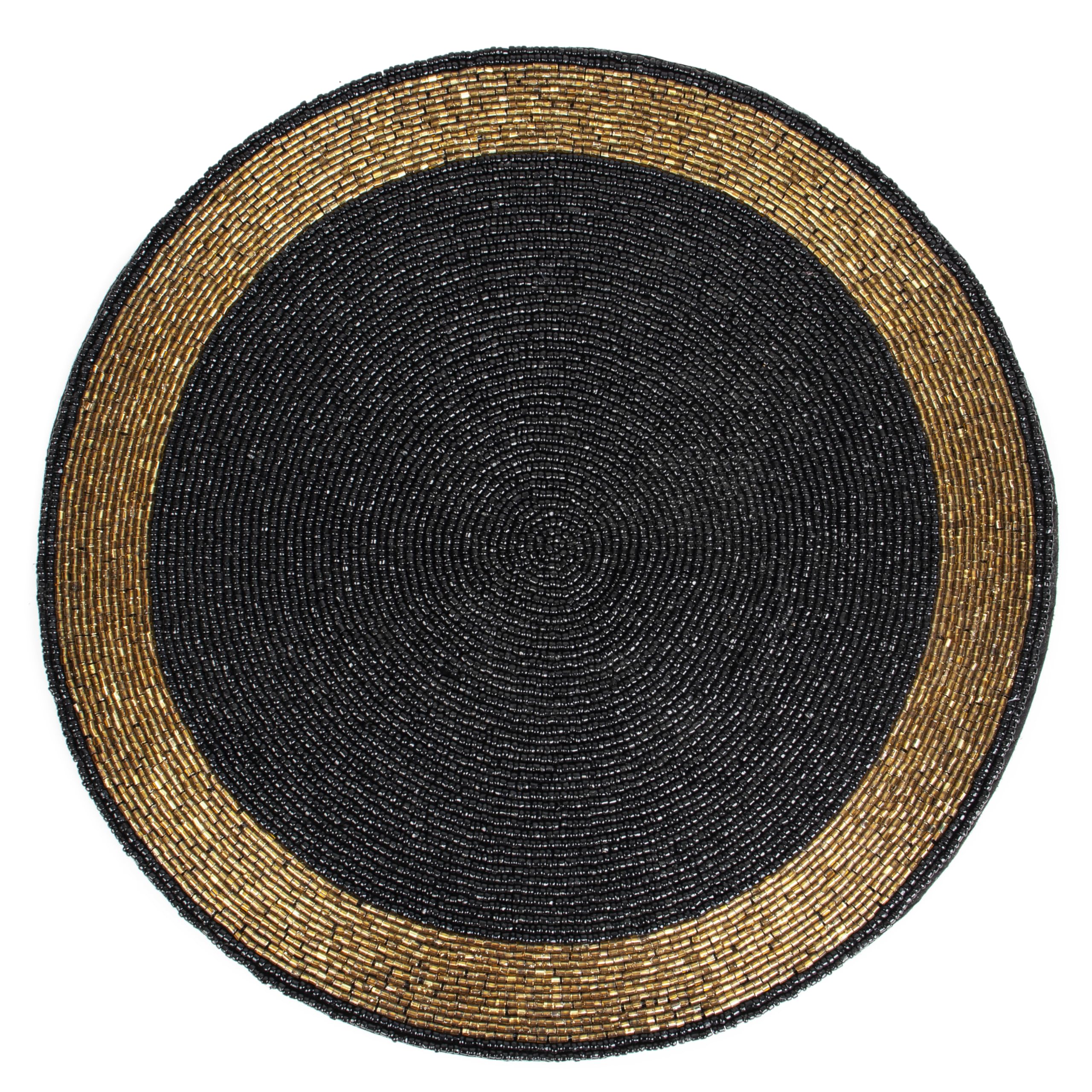 DREAMY WALLS Beaded Placemat 14" Black & Gold Glass Bead Side Table Mats for Dining Table, Decorative Round Placemat for Kitchen Counter, Ideal for Everyday Use, Elegant & Luxurious Gift (B0CCRQZ3KN) Amazon Price History, Amazon Price Tracker