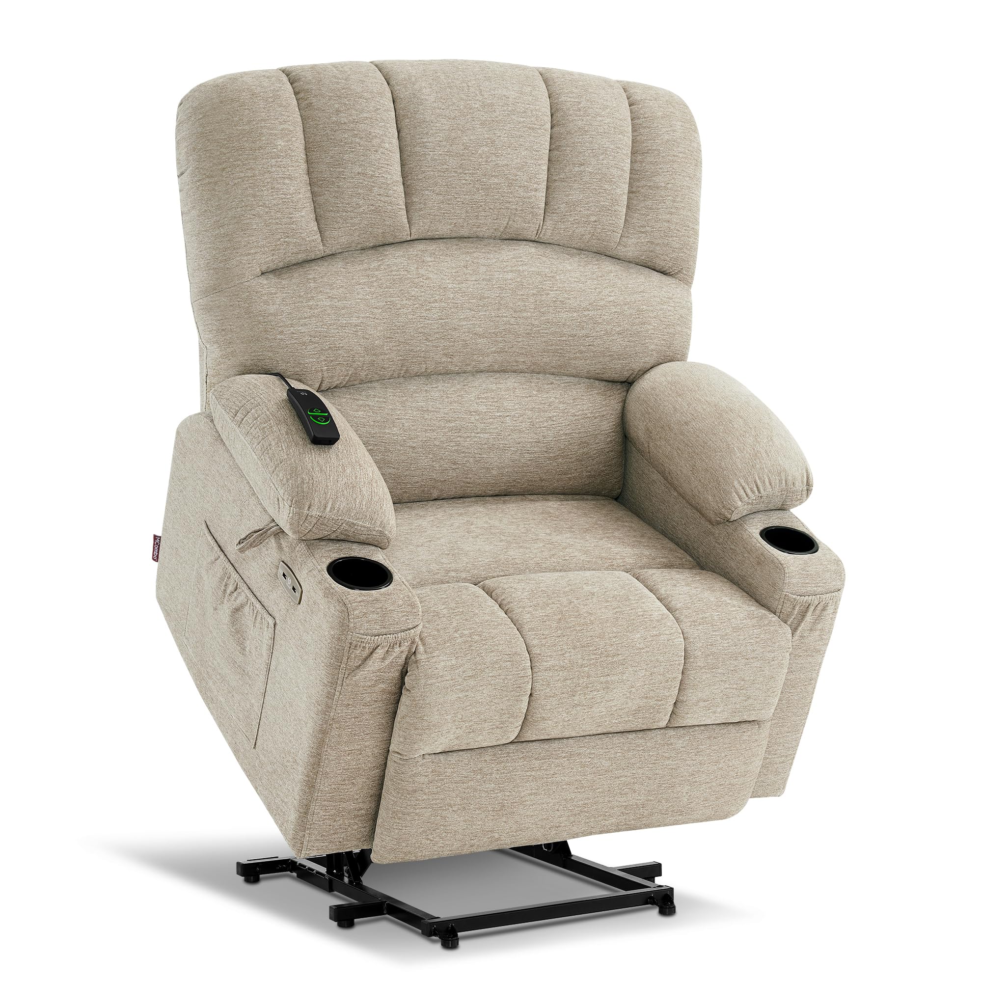 MCombo Oversized Power Lift Recliner Chair for Elderly, Lift Chair with Heat and Massage, Lift Recliner for Big and Tall, Cup Holders, USB & Type C