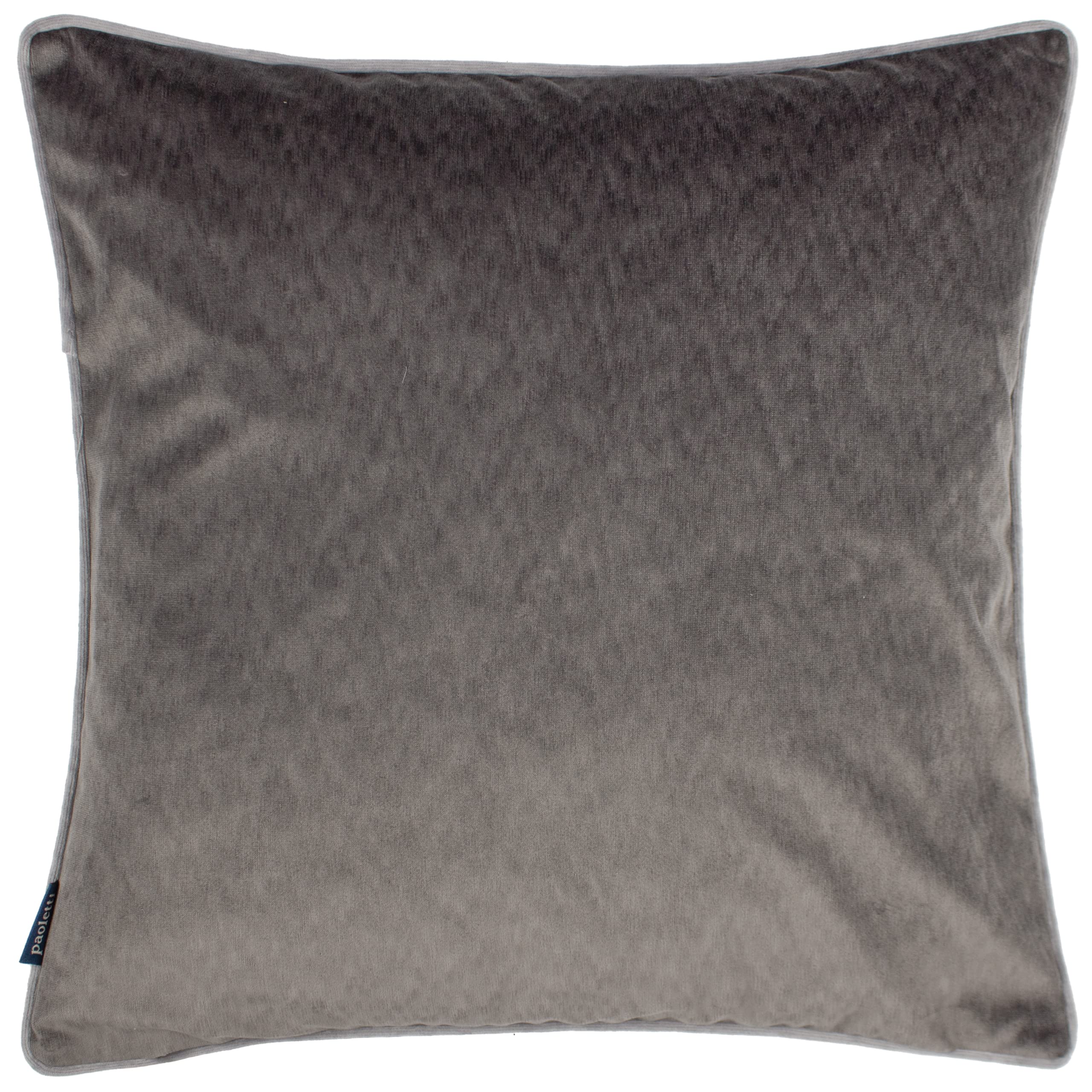 Paoletti Torto Square Opulent Velvet Piped Feather Filled Cushion from B&Q