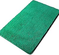 Vista 376 de Yeaban Juego de alfombras de baño verde manzana 2 piezas (20" x 32" y 17" x 24"), tapetes de baño de felpilla gruesa Alfombras de baño absorbentes