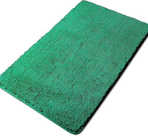 Miniatura 246 de Yeaban Alfombras de baño gris oscuro – Gruesas alfombras de baño de chenilla | Alfombras de baño absorbentes y lavables antideslizantes, alfombras