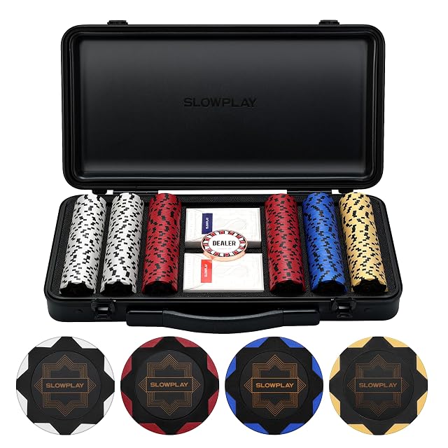 SLOWPLAY Set póker de Arcilla Nash, fichas 14 g/40 mm, Texas Hold’em