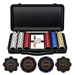 SLOWPLAY Nash 14g Clay Poker Chip Set for Texas Hold\'em, 300 PCS [Blank Chips - Black Gold Edition] Features a Premium Case with Durable German Polycarbonate Shell