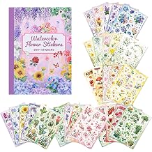 800+ PCS Floral Sticker Book for Journaling Supplies, Leaf Flower Watercolor Botanical Stickers for DIY Craft Scrapbooking Aesthetic Room Decor Junk Journal Bullet Journals Collage