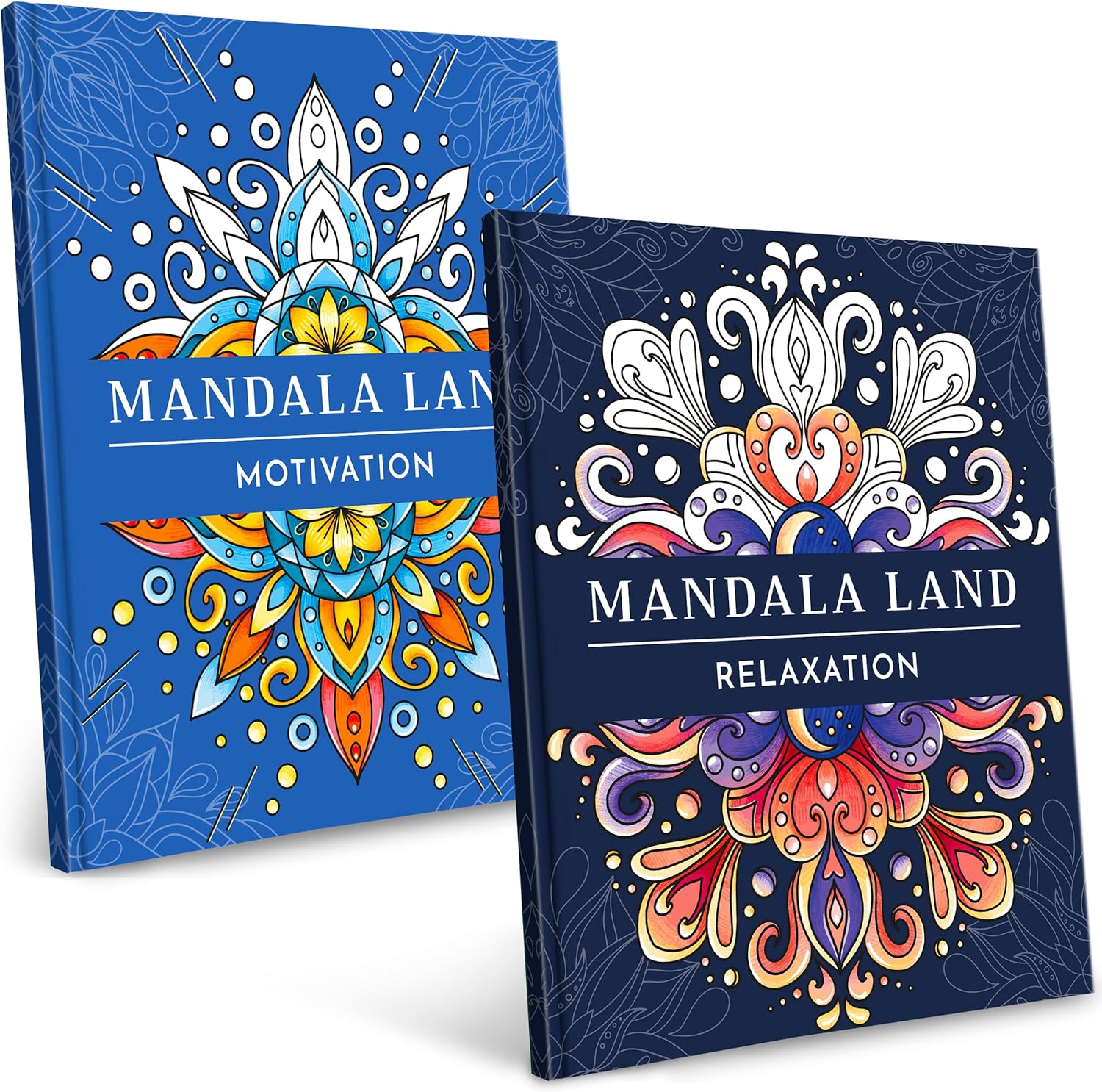 RYVE Mandala Coloring Book for Adults 2-Pack: 60 Unique Designs for Stress Relief, Anxiety Reduction & Mindfulness - Ideal Gift for Women & Men