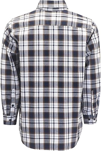 Miniatura 46 de BOCOMAL Camisas FR para hombre, resistentes al fuego, peso ligero, NFPA2112, camisa de soldadura ignífuga, acabado repelente al agua y al aceite